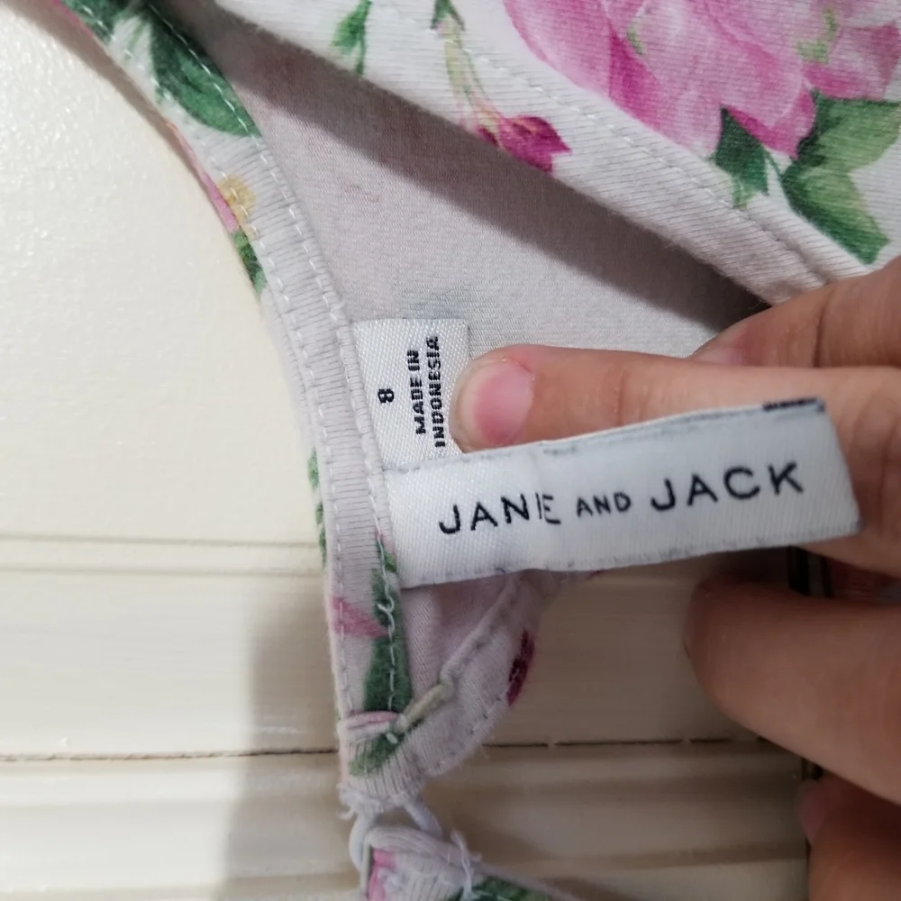 Janie and Jack Pink and White Halter Sundress Little girl size 8 ((C15)